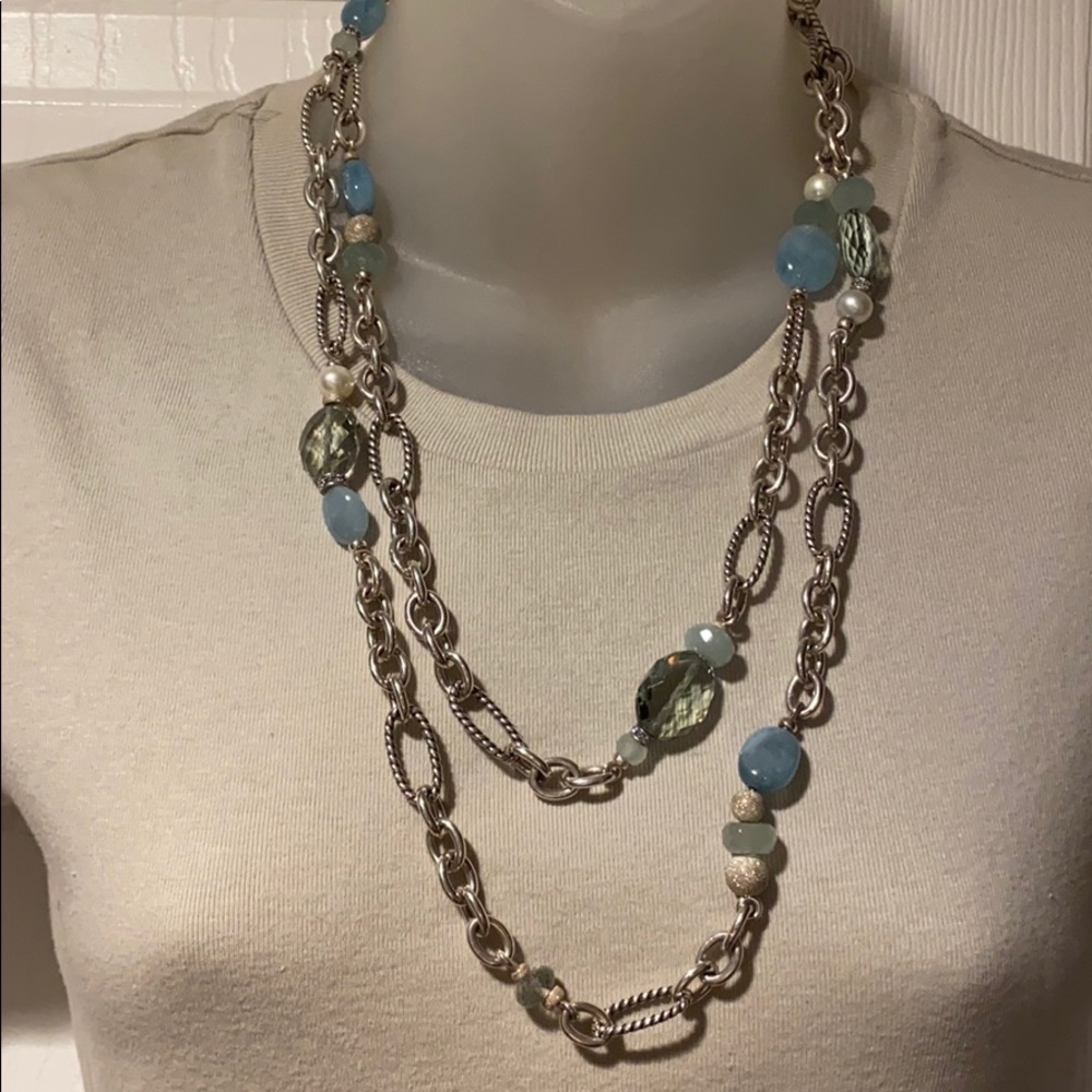 David Yurman 51” Random Bijoux Figaro link chain
